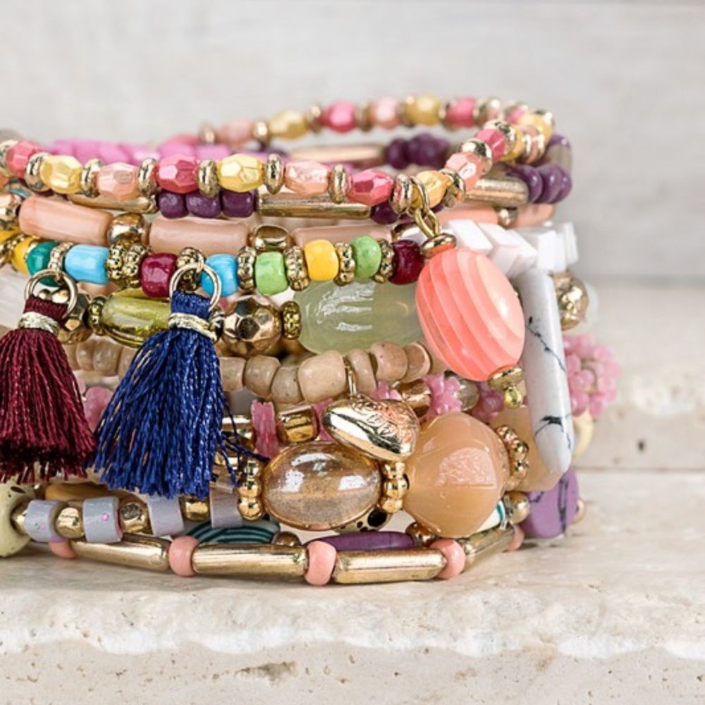 Multi Layered Beads Bracelet Set